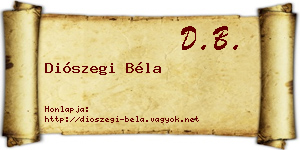Diószegi Béla névjegykártya