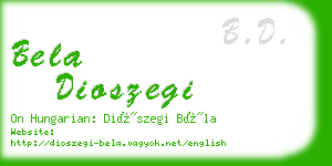 bela dioszegi business card